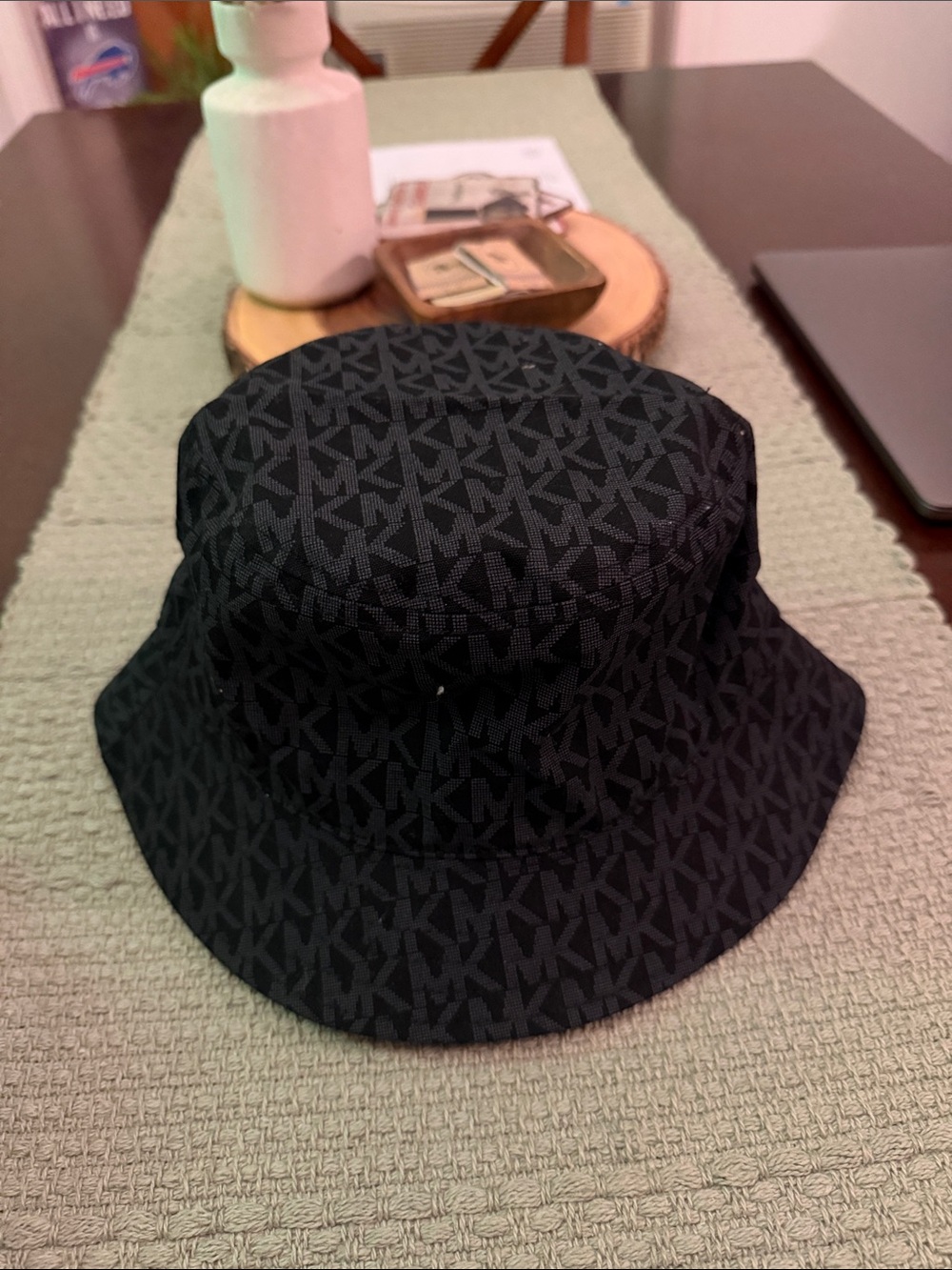 Michael Kors Black MK Monogram Bucket Hat